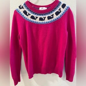 Vineyard Vines Pink Sweater with Blue Pattern
